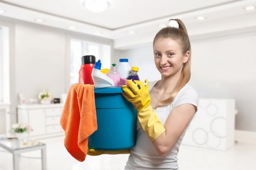 Carpet cleaning service treating stairs and landing in Dulwich